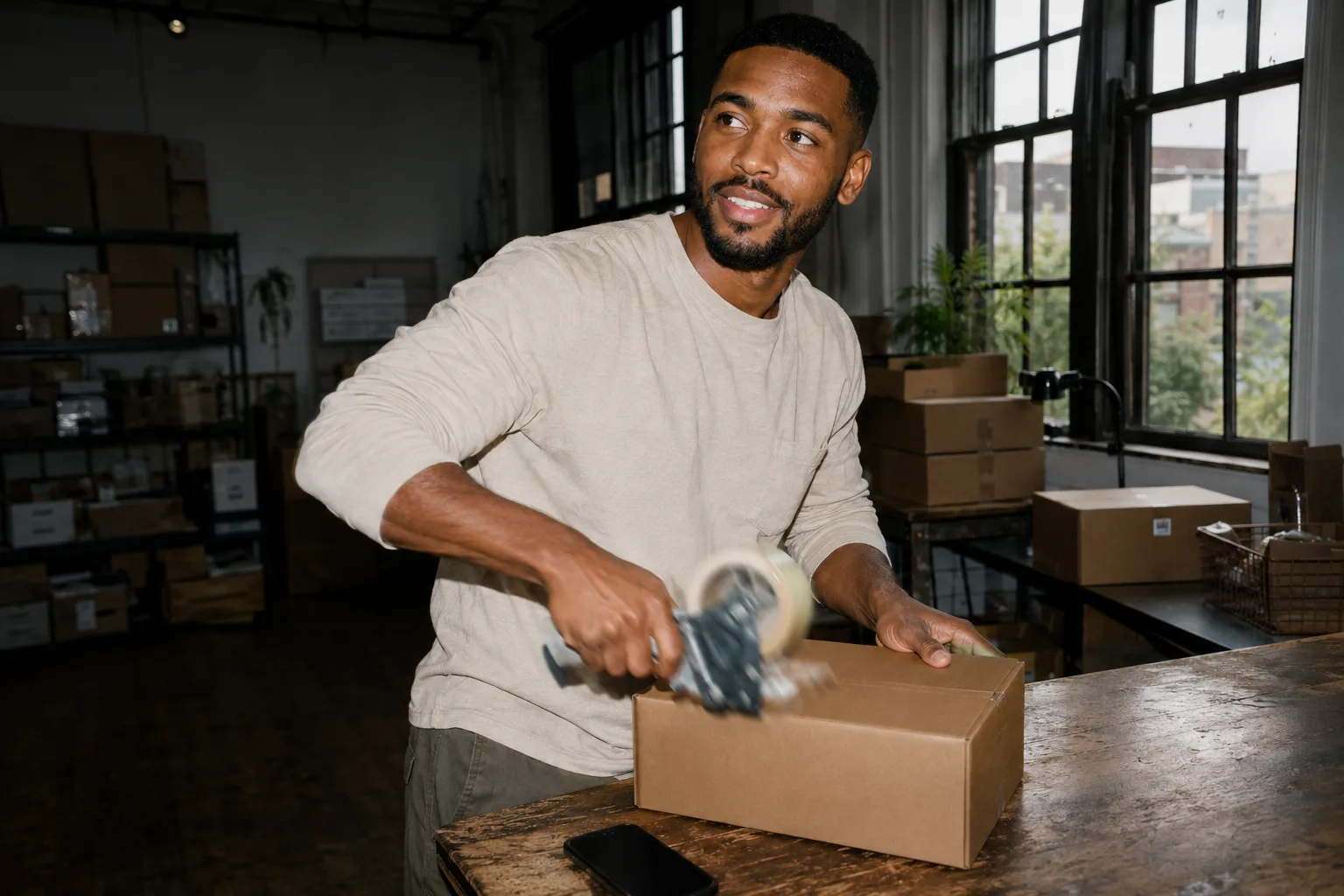 An order being packed at the bench