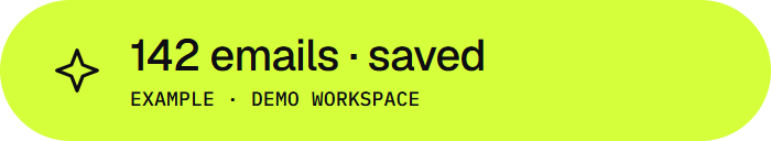 Example: 142 validated email addresses saved to distinct contacts in a seeded demo workspace.