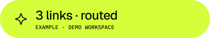 Example: three distinct destination links routed in the seeded demo workspace.